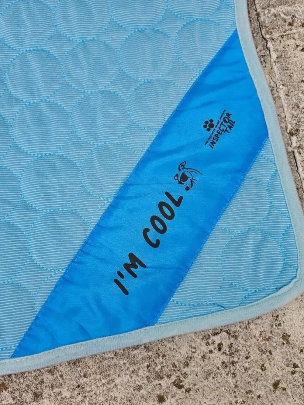 Inspector Tail Pet Mat Self Cooling Mat for Dog Blue Cool Core Fabric Mesh New